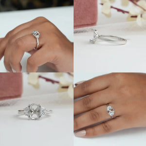 [Collage of Lab Diamond Semi Mount Engagement Ring]-[Ouros Jewels]