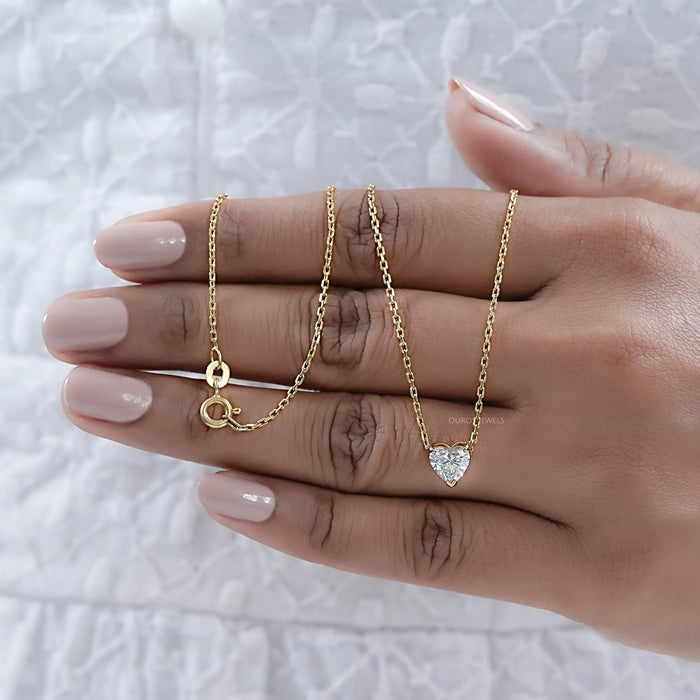 Heart Cut Lab Grown Diamond Solitaire Pendant