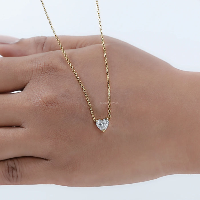 Heart Cut Lab Grown Diamond Solitaire Pendant