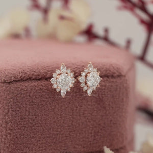 Round Diamond Studs Rose Gold