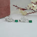 diamond cluster drop emerald earrings