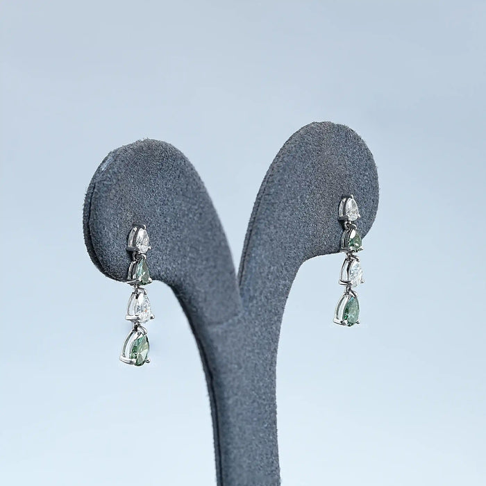 Pear Cut Lab Diamond  Dangle  Earrings