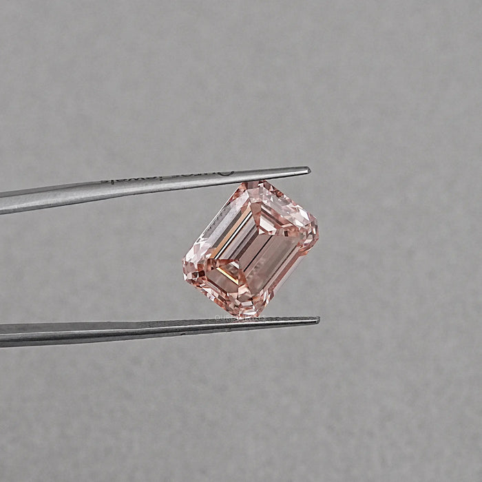 Pink Emerald Cut Lab Diamond - 10.08 CT Certified