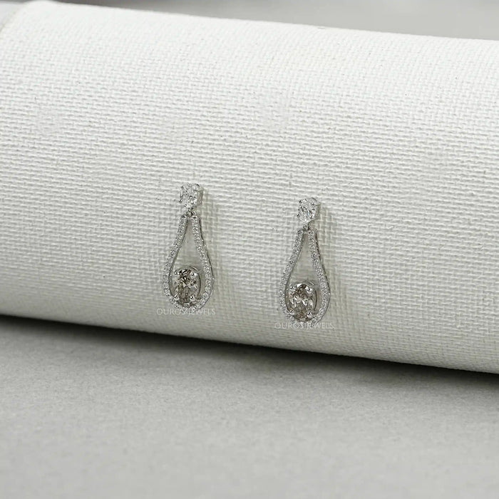 Diamond  Layered Teardrop Dangle Earrings