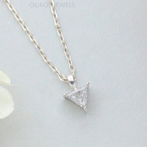 Triangle Cut Lab Diamond Solitaire Pendant