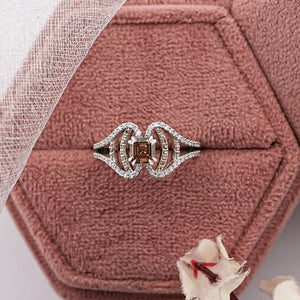 Asscher Cut Chocolate Diamond Ring