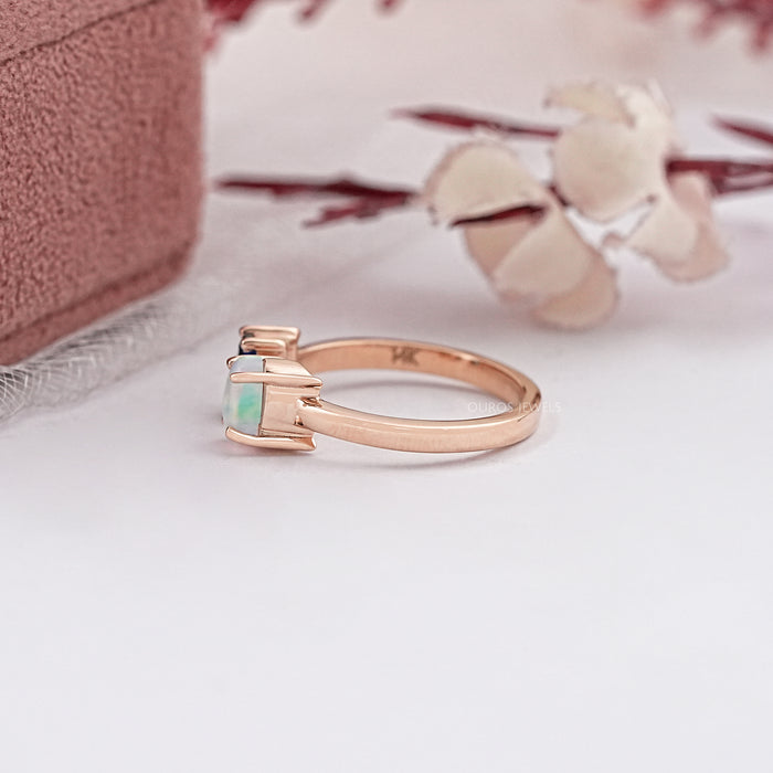 Opal And Sapphire Emerald Open Cuff Ring