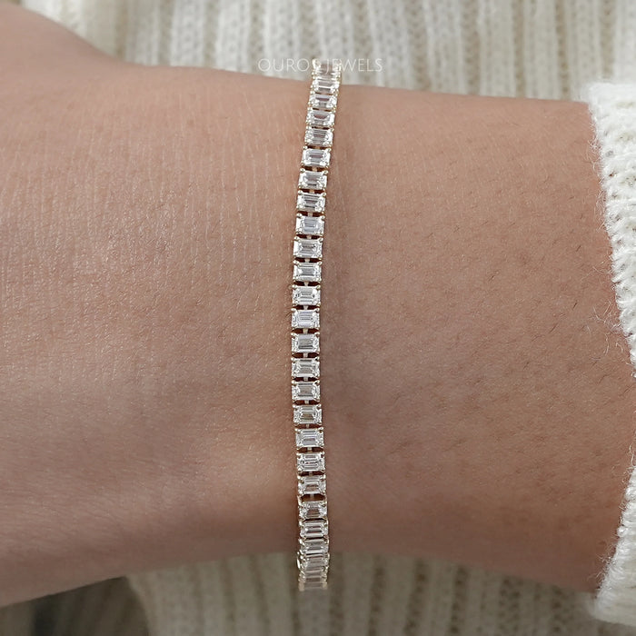 Lab Grown Emerald Cut Diamond Bracelet