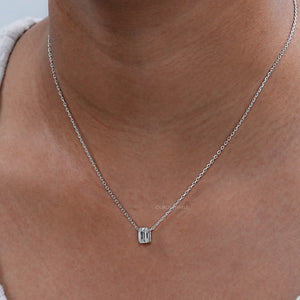 Emerald Cut Lab Grown Diamond Solitaire Pendant