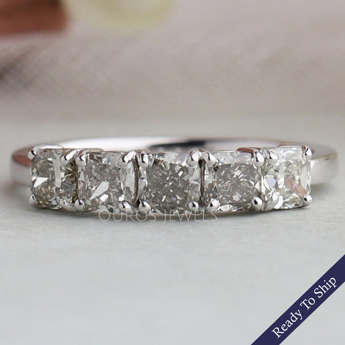 Olive Cushion Cut Wedding Band