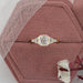 asscher and trapezoid cut lab diamond bezel five stone wedding ring in jewelry box