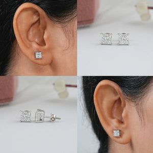 Princess Cut Lab Grown Diamond Stud