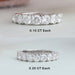 Round Cut Diamond Half Eternity Band, featuring two variations: the top band with 0.15 carat and the bottom band with 0.25 carat each diamond. Both bands display a continuous row of sparkling diamonds set in a sleek metal band.