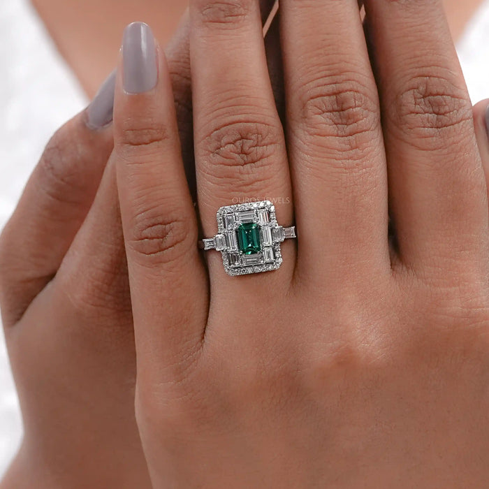 baguette diamond gemstone ring
