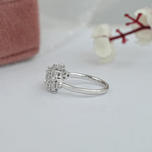 Carre Cut Lab Diamond  Halo Ring