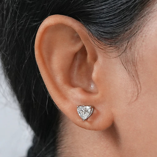 IGI Certified Heart Cut Lab Grown Diamond Stud