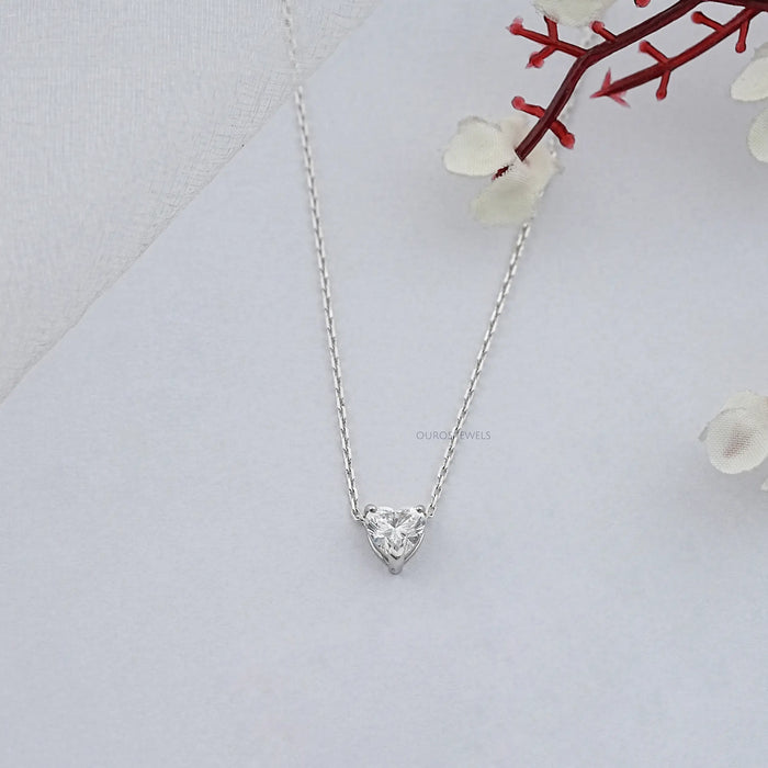 Heart Cut Lab Grown Diamond Solitaire Pendant