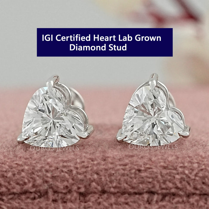 Colgante de diamante cultivado en laboratorio con certificado IGI talla corazón
