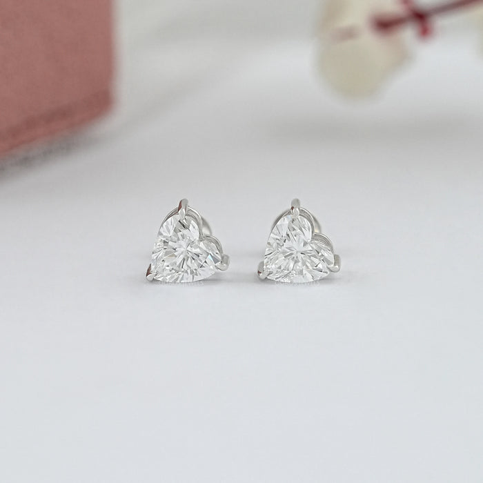 IGI Certified Heart Cut Lab Grown Diamond Stud