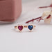 heart cut gemstone open cuff ring 