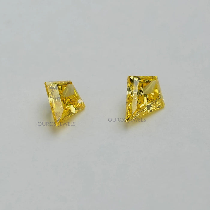 Yellow Kite Cut Lab Grown Diamond Matching Pair