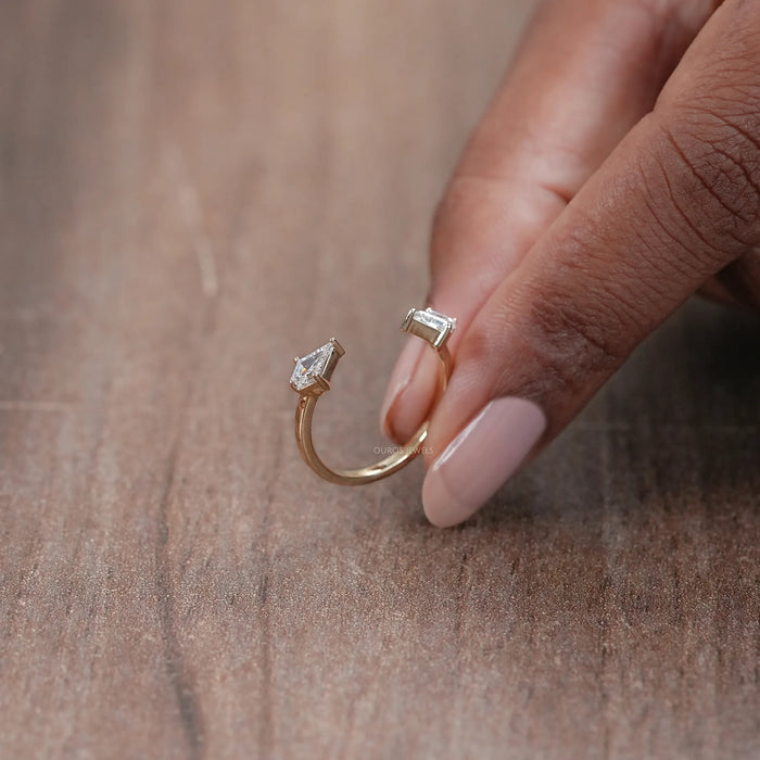 Open Cuff Lab Diamond Dainty Ring
