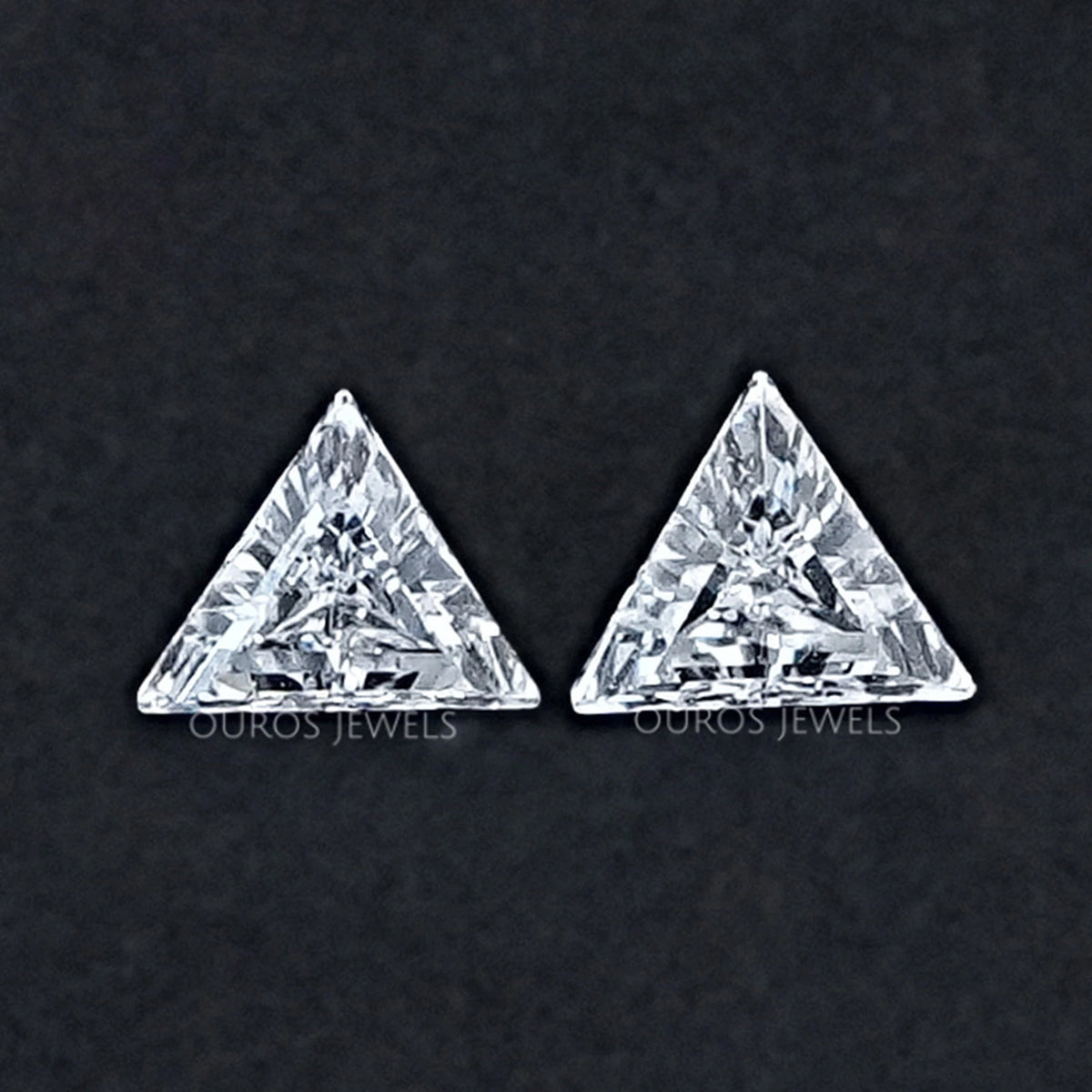 Triangle Lab Diamond Step Cut Triangle Lab Diamond For Matching Pair — Ouros Jewels