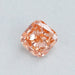 front view of 1.35 carat pink cushion cut lab grown diamond loose 