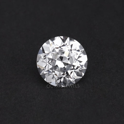 front view of 1.10 ct old european cut round lab grown diamond on fabric