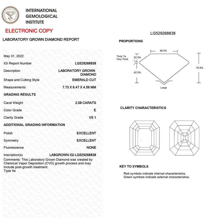 Old Mine Emerald Cut Lab Diamond