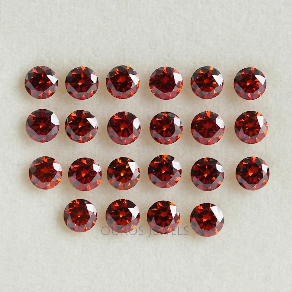 Red Round Cut Lab Diamond — Ouros Jewels