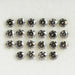 front view of black round cut lab grown diamonds