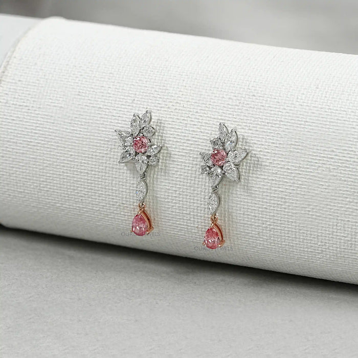 Multi Shape Lab Diamond Cluster Earrings