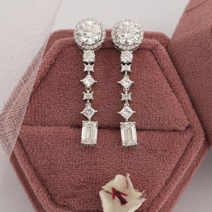 Multi Shape Lab Grown Diamond Drop Earring