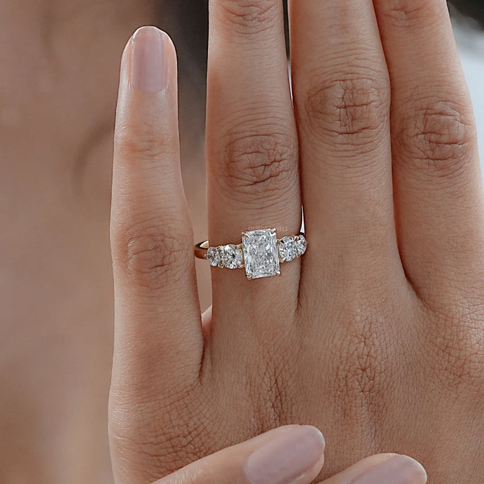Radiant Lab Grown Diamond Five stone Engagement Ring