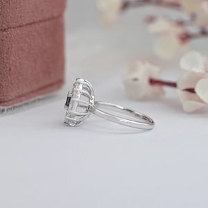 Princess Cut Lab Diamond Halo Dutch Marquise Ring