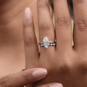 Six Prong Marquise Cut Lab Diamond Engagement Ring