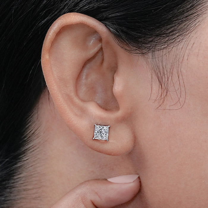 Princess Cut Lab Grown Diamond Stud