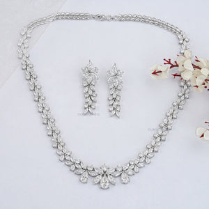 Multiple Shape Lab Diamond Wedding Necklace Set