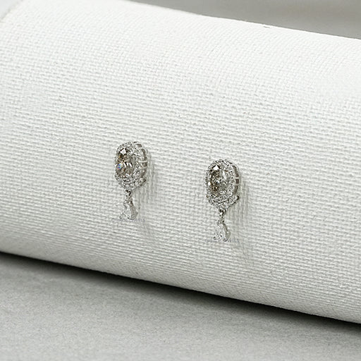 Olive Oval Cut Lab Diamond Drop Earrings