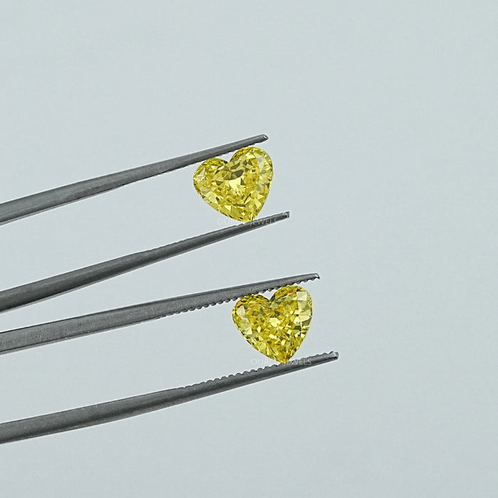 Yellow Heart Lab Grown Diamond Matching Pair