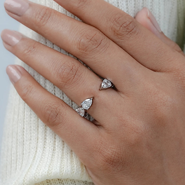 Pear Lab Diamond Open Cuff Wedding Band