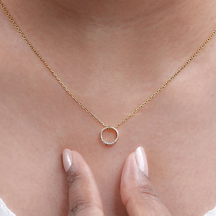 Open Circle Round Lab Diamond Pendant