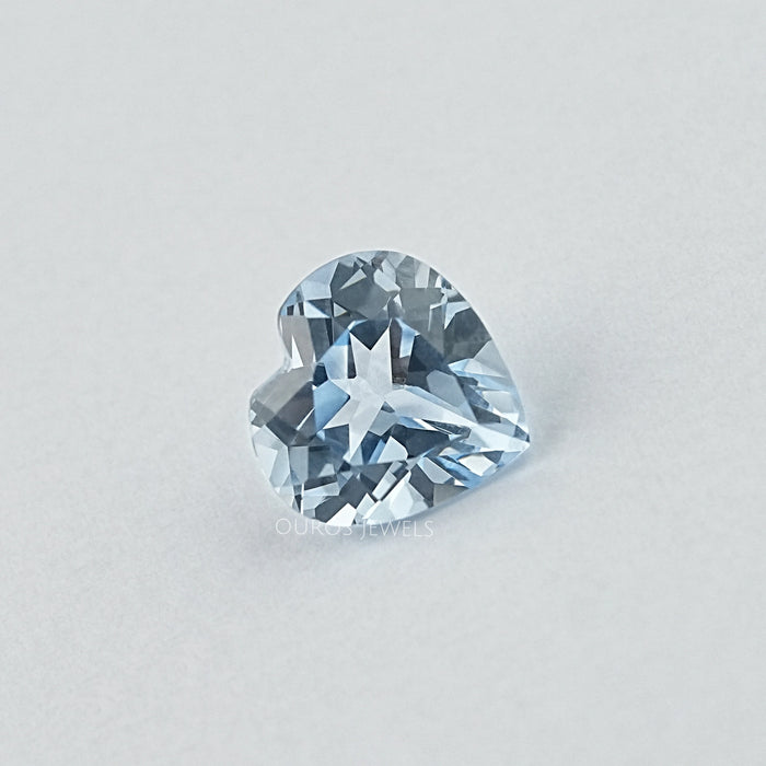 Light Blue Heart Lab Grown Gemstone
