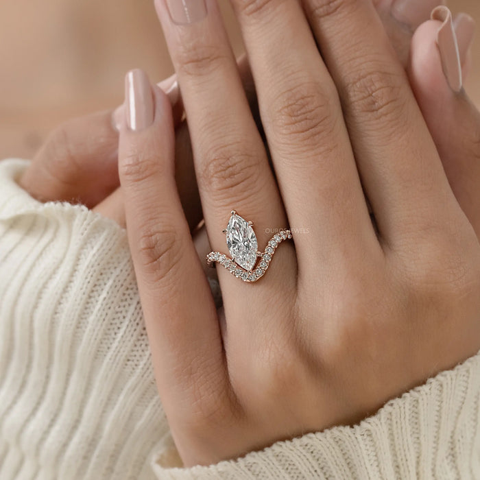 Marquise Diamond Wave Sculpt Ring
