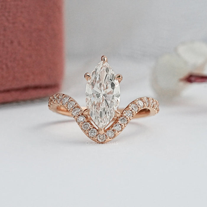 Marquise Diamond Wave Sculpt Ring