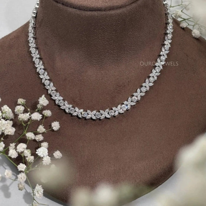 Marquise & Round Diamond Choker Necklace