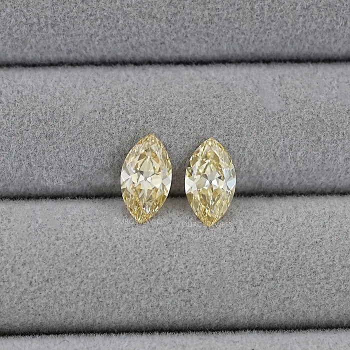 Old Mine Marquise Cut Lab Grown Diamond - Fancy Intense Yellow