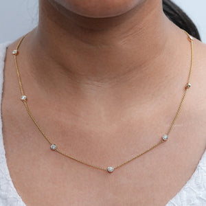 Round Lab Diamond By Yard Necklace