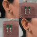 multi shape emerald drop earrings 